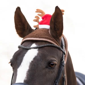 QHP Christmas hat horse Antler - Red in Red
