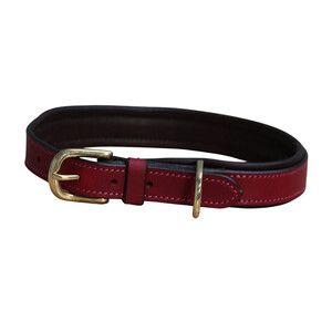 Mackey Equestrian Mackey Padded Leather Dog Collar - Mulberry/Brown in Mulberry/Brown