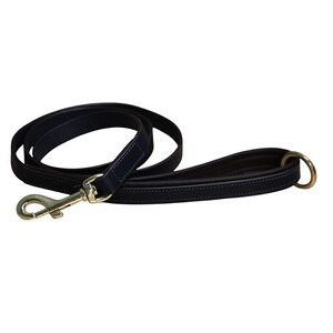 Mackey Equestrian Mackey Padded Dog Lead  - Navy/Brown in Navy/Brown