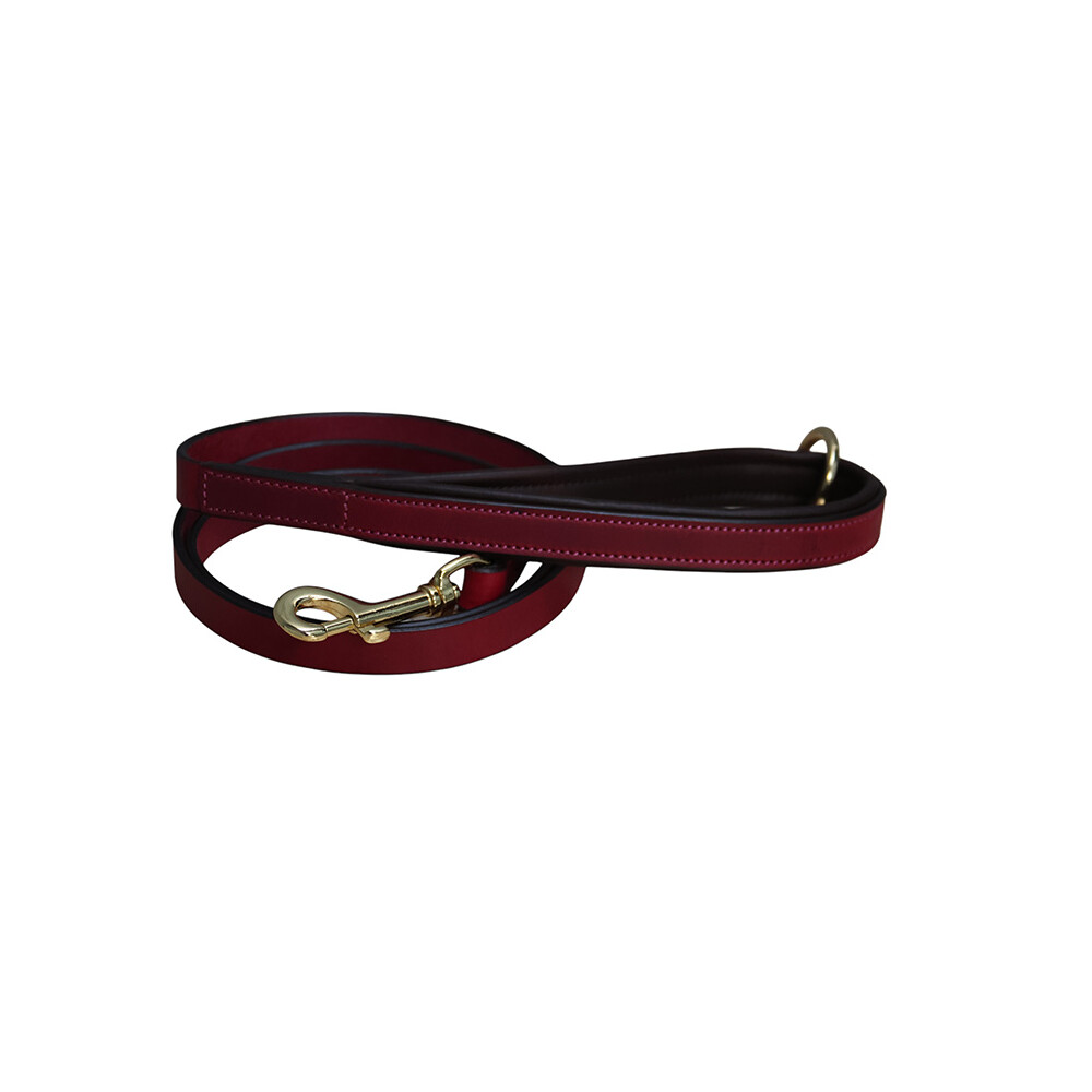 Mackey Equestrian Mackey Padded Dog Lead  - Mulberry/Brown in Mulberry/Brown