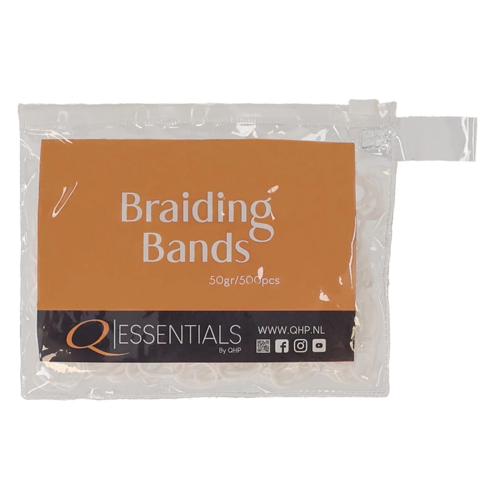 QHP Rubber braiding bands - White in White