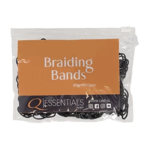 QHP Rubber braiding bands - Black in Black