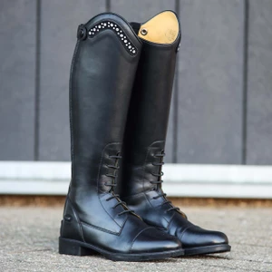QHP Riding boot Jaimy Junior wide - Black in Black