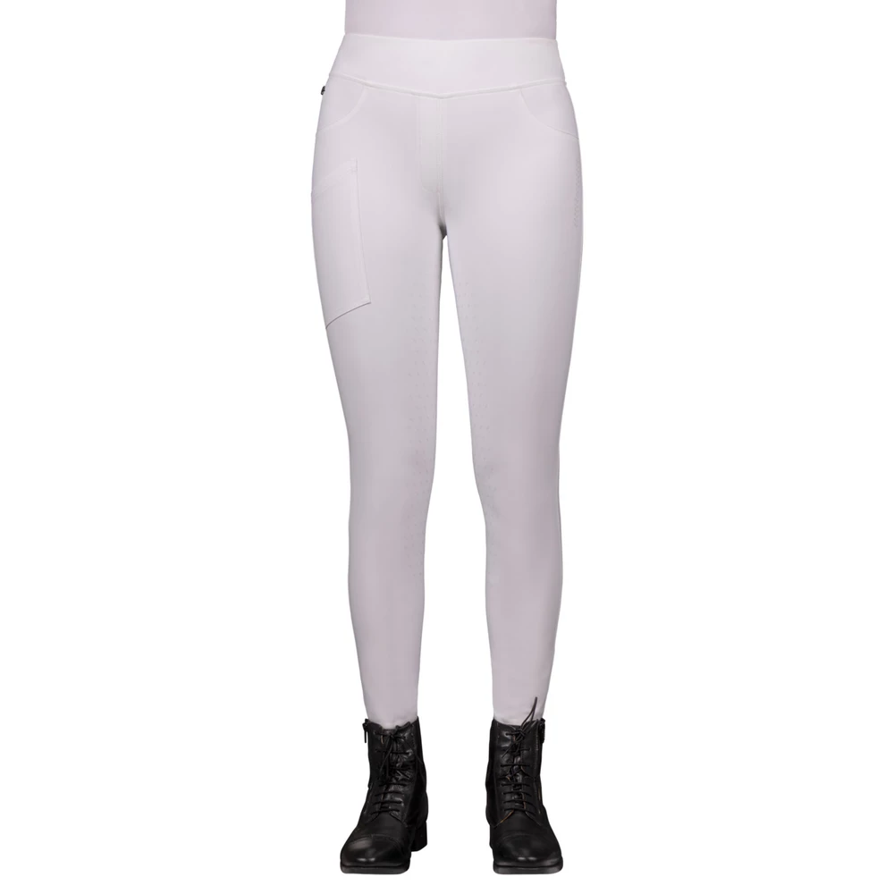 QHP Riding tights Kae leg grip - White in White