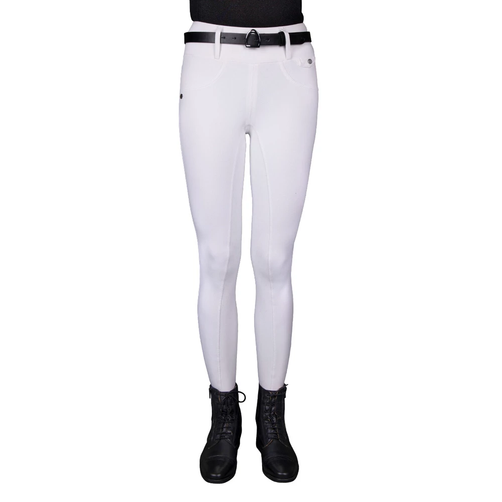 QHP Riding tights winter Juliet full grip - White in White