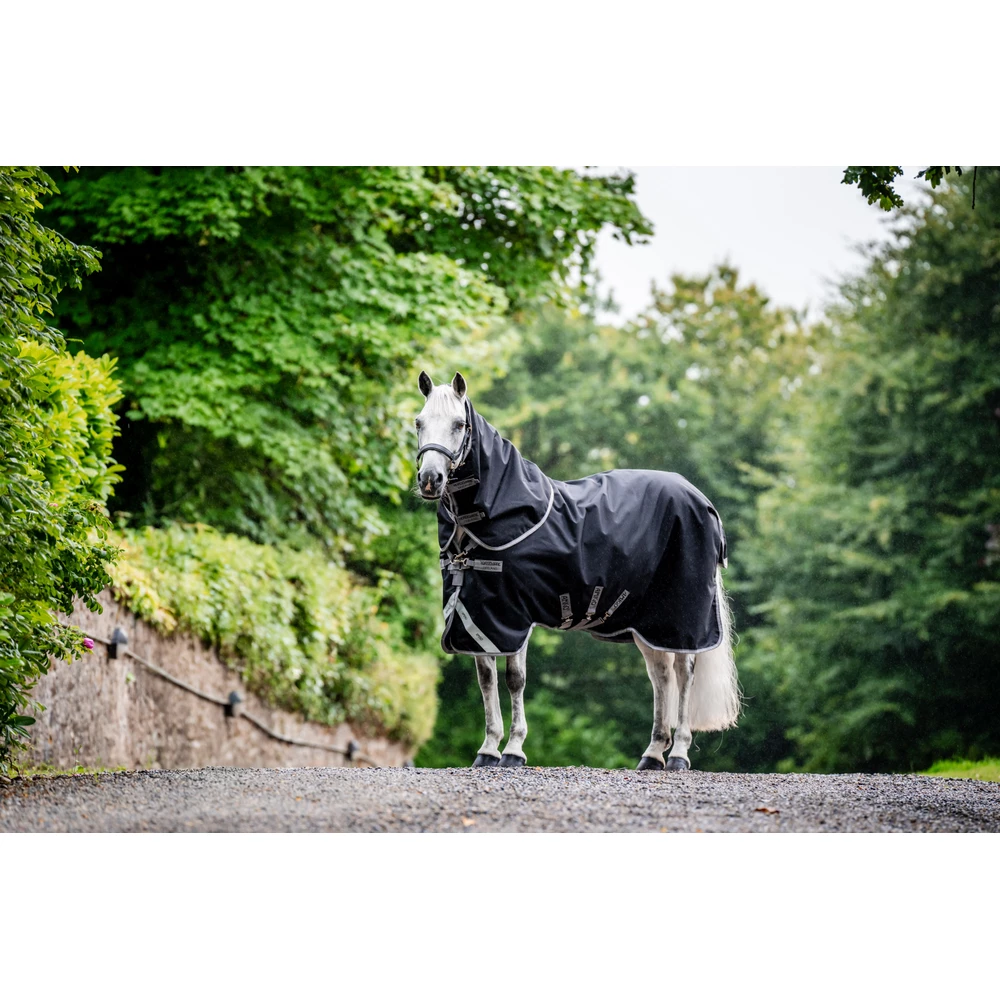 Horseware Amigo Amigo 1200D Plus Turnout 400g  - Black/Titanium Grey & Silver in Black/Titanium Grey & Silver
