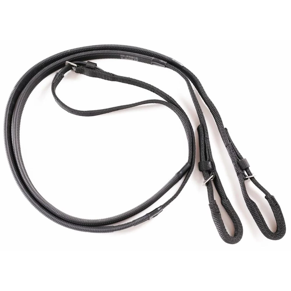 Breeze Up Synthetic Loop End Reins BK (BK Grip) in Black