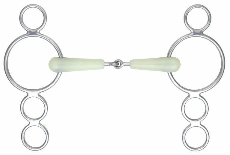 Shires Equikind Jointed 3 Ring Dutch Gag - Pale Green