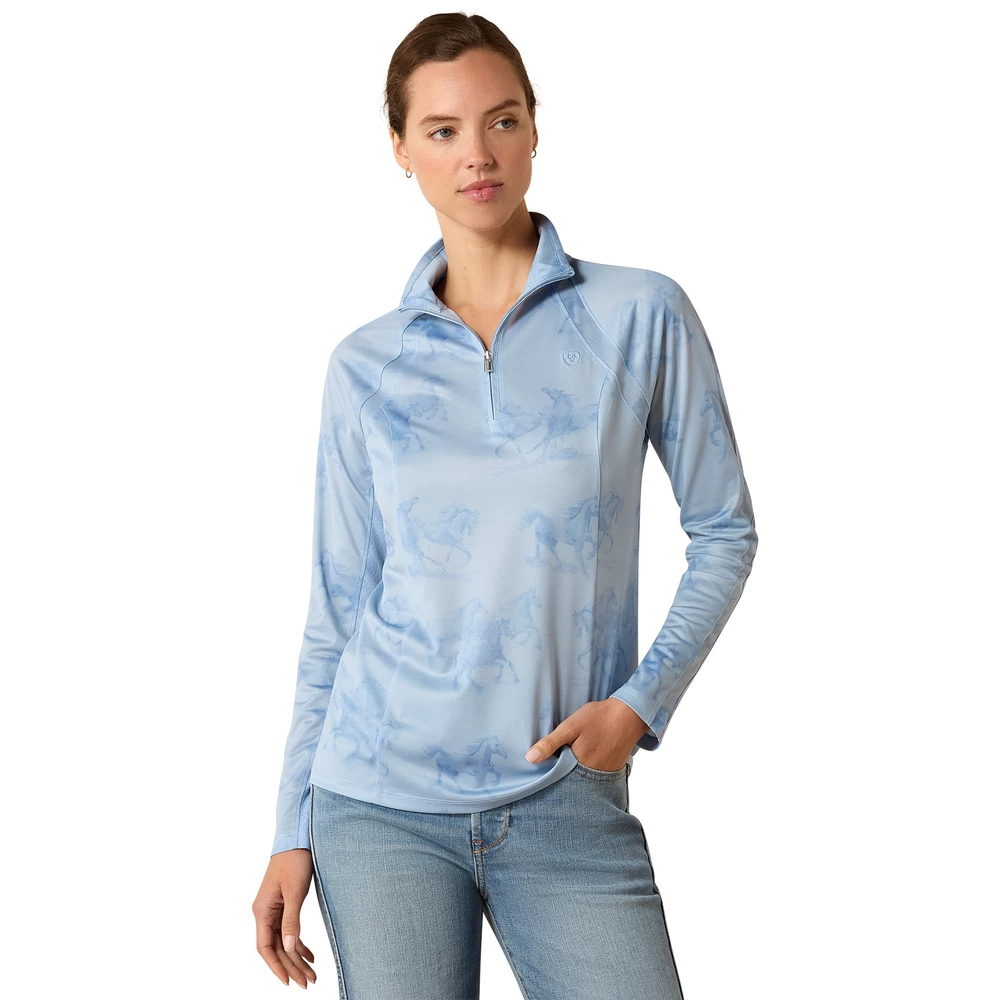 Ariat Womens Sunstopper 3.0 Long Sleeve Baselayer - St. Tropez Mirage Print in St. Tropez Mirage Print