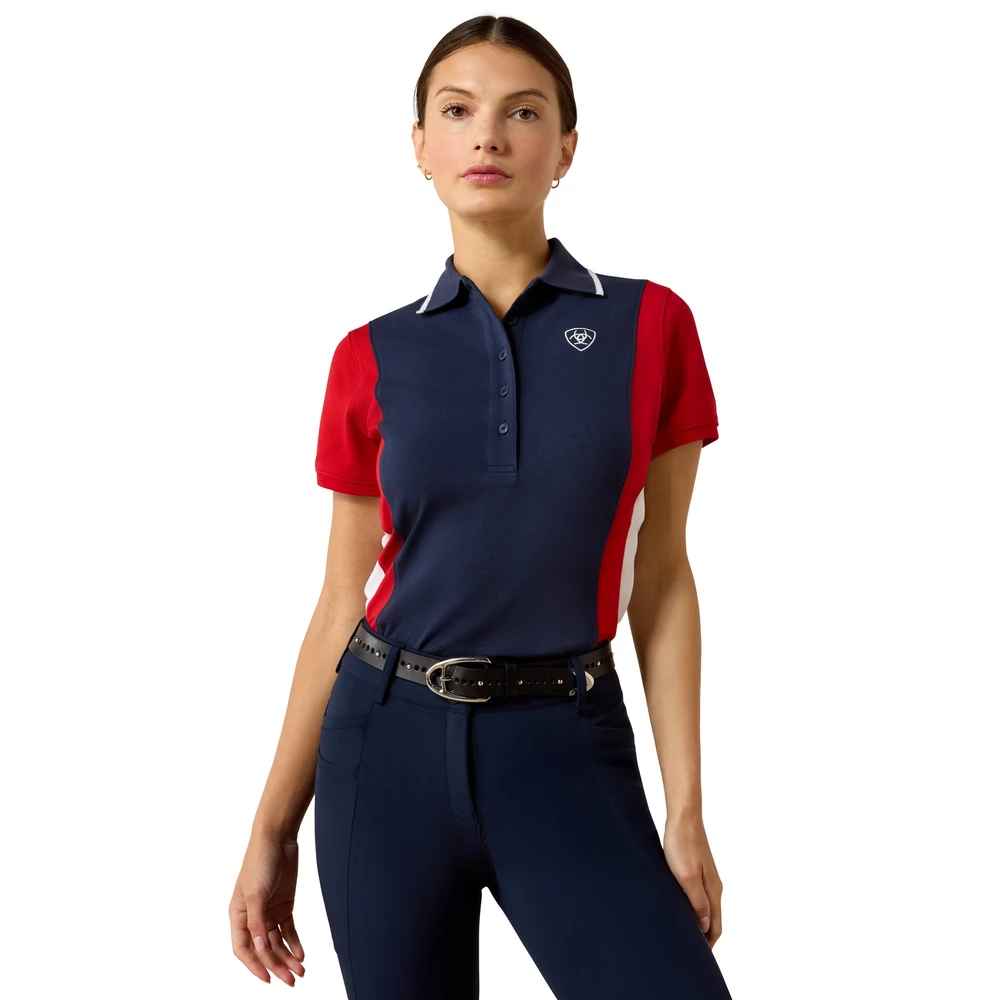 Ariat Taryn Polo - Navy/Red in Navy/Red