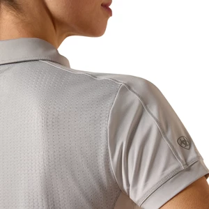 Ariat Womens Bandera 1/4 Zip Short Sleeve Polo - Show Grey 