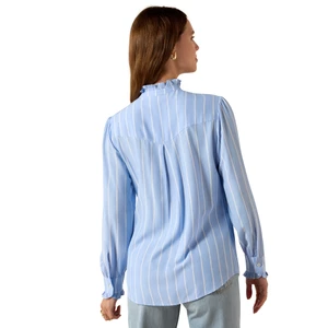Ariat Womens Cricklade Long Sleeve Blouse - Pacific Blue Stripe in Pacific Blue Stripe