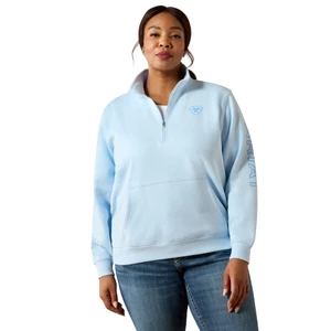 Ariat Womens Foundation Logo 1/2 Zip Sweatshirt - Nantucket Breeze in Nantucket Breeze