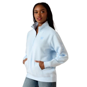 Ariat Womens Foundation Logo 1/2 Zip Sweatshirt - Nantucket Breeze in Nantucket Breeze