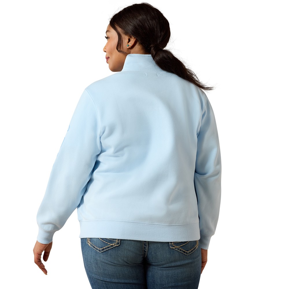 Ariat Womens Foundation Logo 1/2 Zip Sweatshirt - Nantucket Breeze 