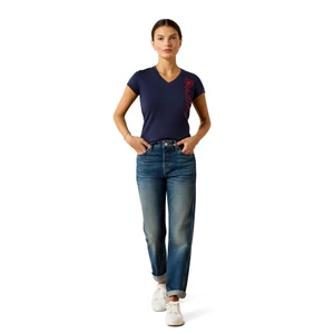 Ariat Vertical Logo T-Shirt - Navy/Red in Navy/Red