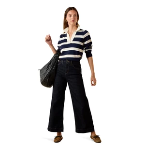 Ariat Womens Langsett Sweater - Navy Stripe in Navy Stripe
