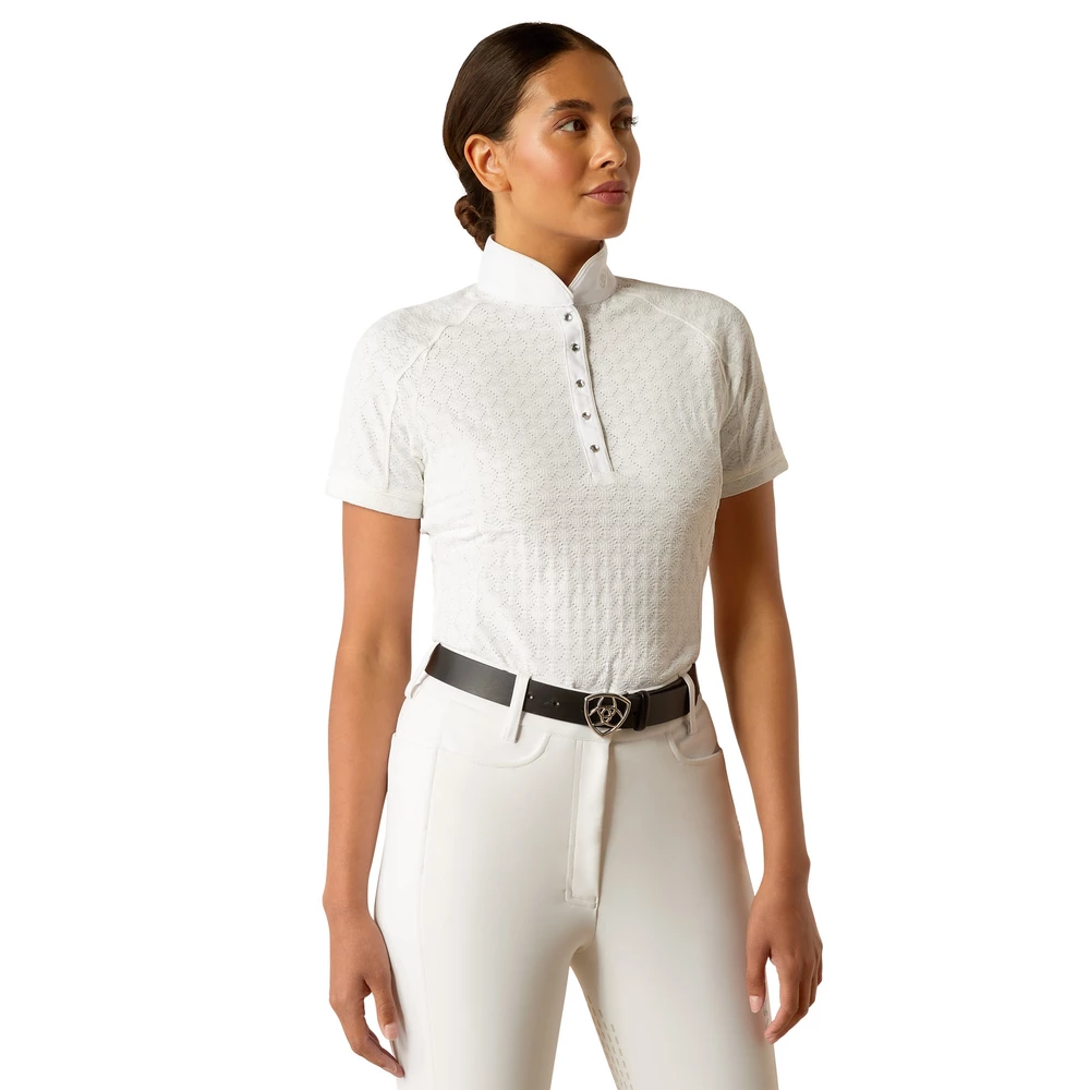 Ariat Womens Showstopper X Short Sleeve Show Shirt - White in White