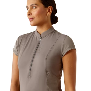 Ariat Womens Breathe 1/2 Zip Cap Sleeve Baselayer - Plum Grey in Plum/Grey