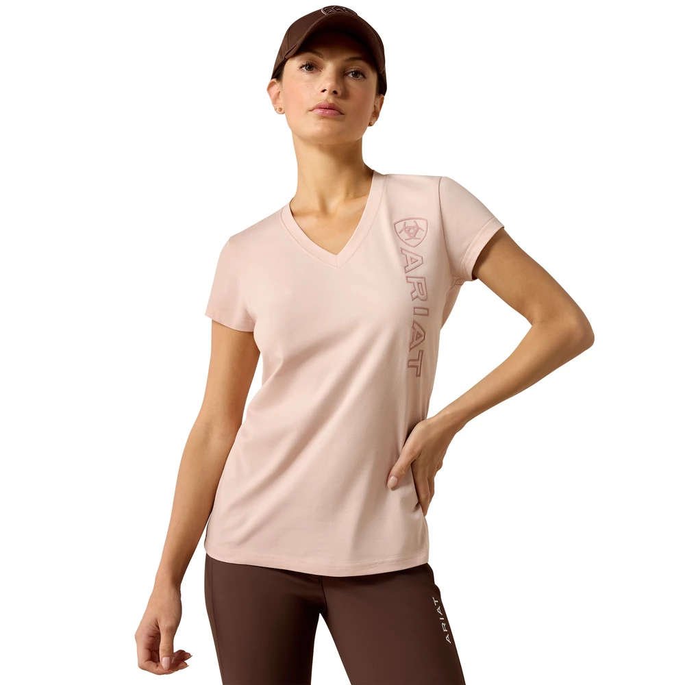 Ariat Vertical Logo T-Shirt - Sepia Rose in Sepia Rose