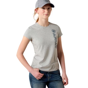 Ariat Vertical Logo T-Shirt - Heather Grey/Navy in Heather Grey/Navy