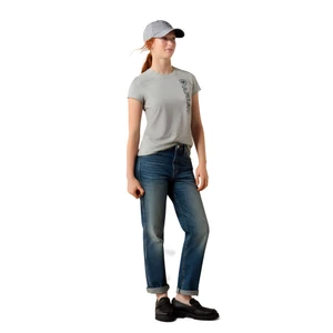Ariat Vertical Logo T-Shirt - Heather Grey/Navy in Heather Grey/Navy