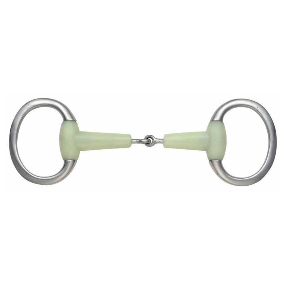Shires Equikind Jointed Eggbutt Flat Ring - Pale Green in Pale Green