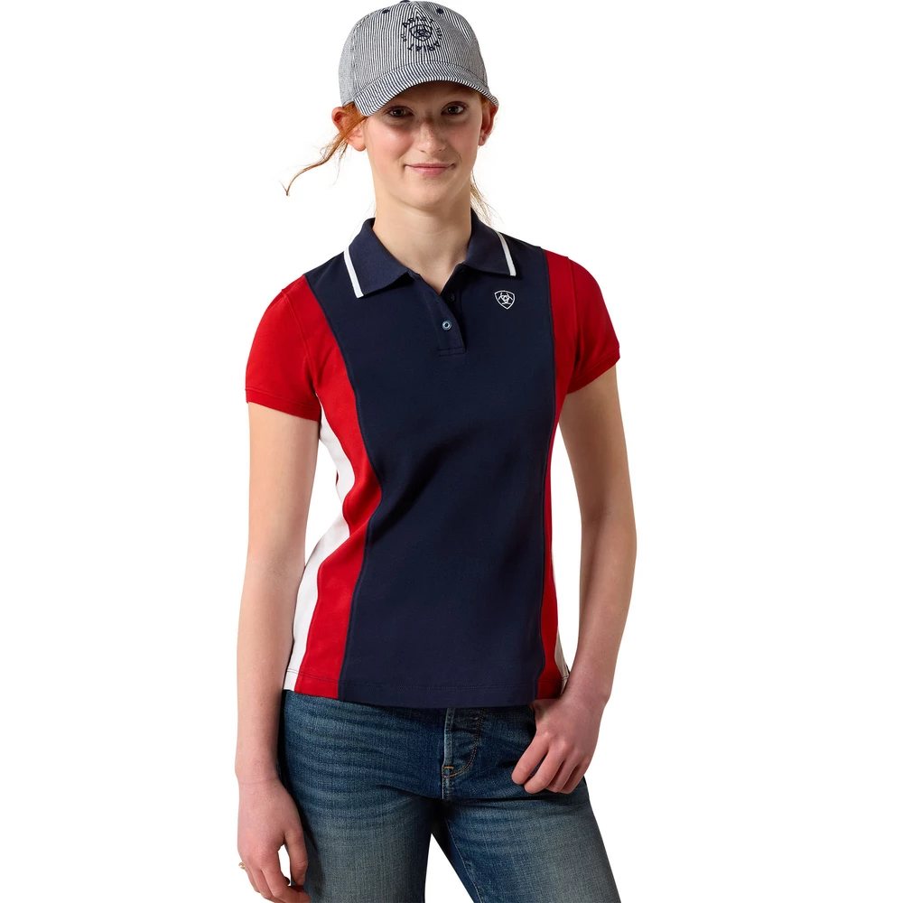 Ariat Taryn Polo - Navy/Red in Navy/Red
