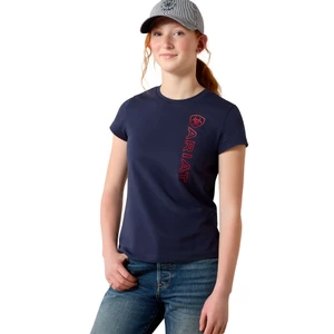 Ariat Vertical Logo T-Shirt - Navy/Red in Navy/Red