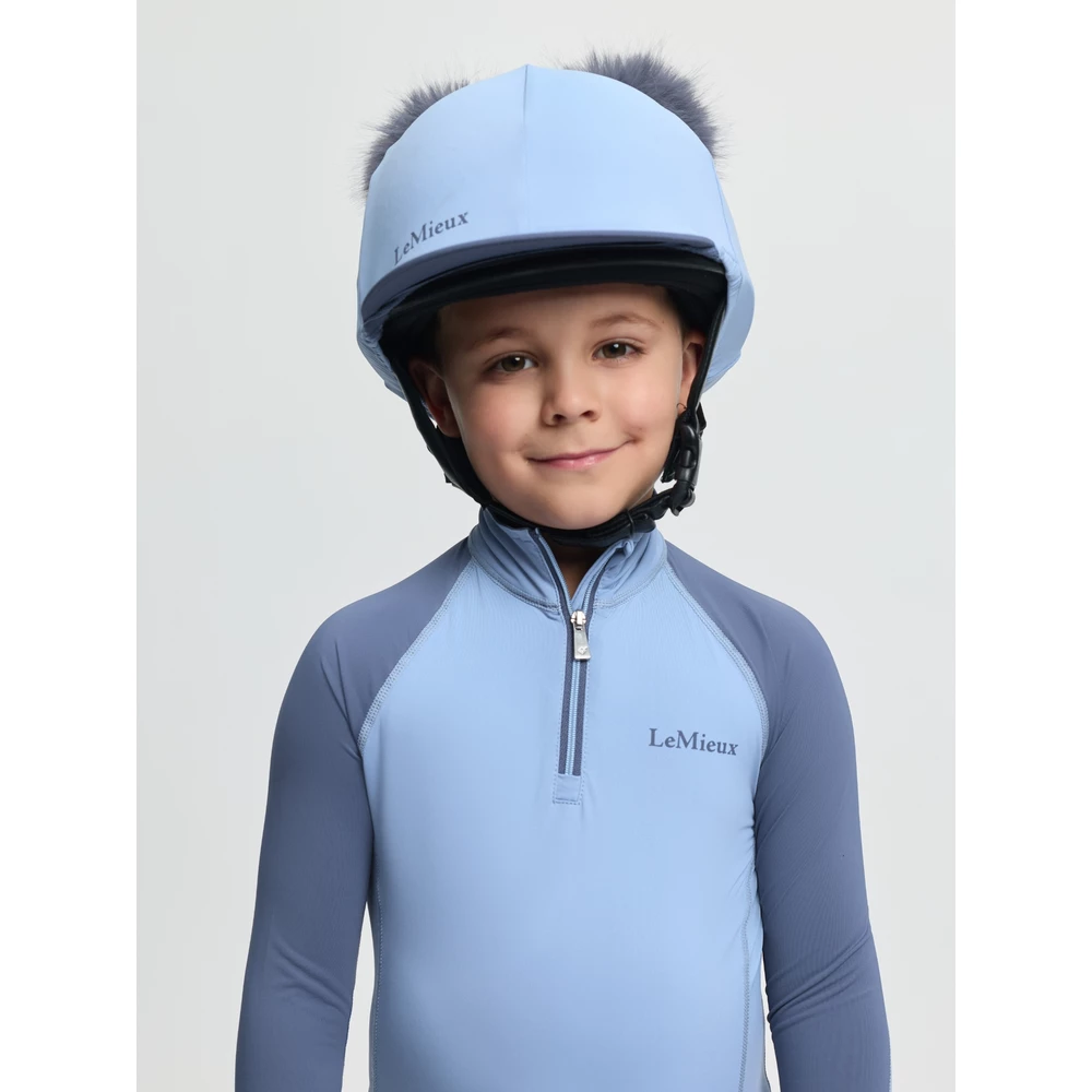LeMieux Mini Double Pom Hat Silk - Powder Blue in Powder Blue
