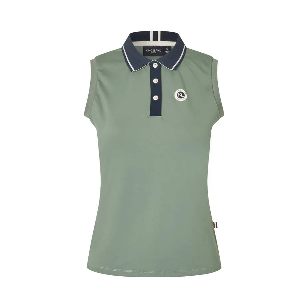 Kingsland KLLaura Ladies Sleeveless Polo Pique Top - Green Agave in Green Agave