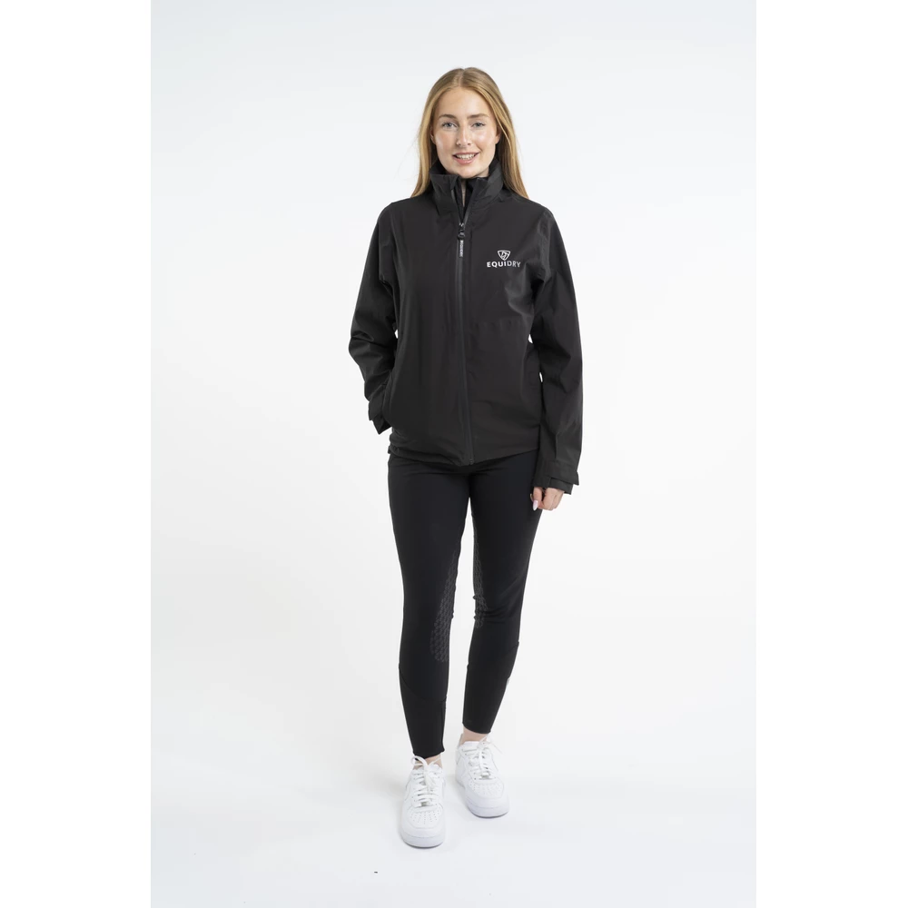 EQUIDRY Nimbus Waterproof Pack Away Jacket | Women's - Black in Black