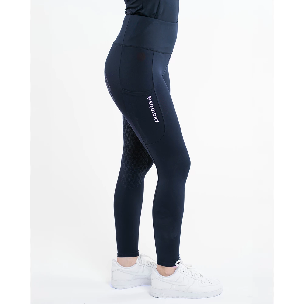 EQUIDRY Water Repellent Leggings | Women's Full Seat - Navy/White in Navy/White