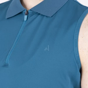 Aubrion React Sleeveless Tech Polo - Kingfisher in Kingfisher