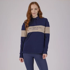 Aubrion Equestrian Button Sweatshirt - Midnight/Taupe 