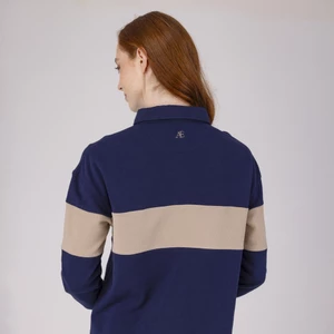 Aubrion Equestrian Button Sweatshirt - Midnight/Taupe in Midnight/Taupe