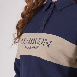 Aubrion Equestrian Button Sweatshirt - Midnight/Taupe in Midnight/Taupe
