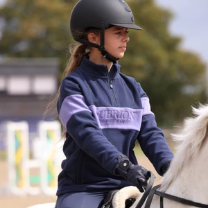 Aubrion Equestrian Quarter Zip Fleece -Young Rider  - Midnight/Heather in Midnight/Heather