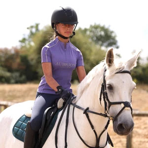 Aubrion Equestrian Short Sleeve Base Layer -Young Rider  - Heather 