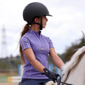 Aubrion Equestrian Short Sleeve Base Layer -Young Rider  - Heather in Heather