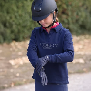 Aubrion Equestrian Button Sweatshirt -Young Rider  - Midnight in Midnight