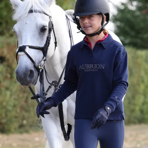 Aubrion Equestrian Button Sweatshirt -Young Rider  - Midnight in Midnight