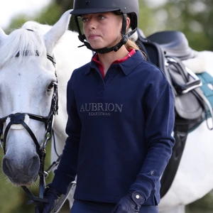 Aubrion Equestrian Button Sweatshirt -Young Rider  - Midnight in Midnight