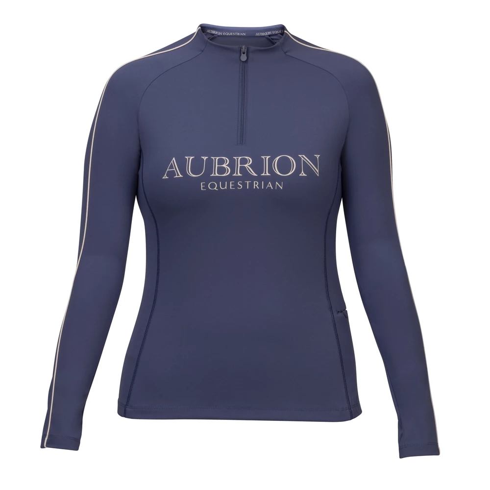 Aubrion Equestrian Long Sleeve Base Layer - Midnight in Midnight
