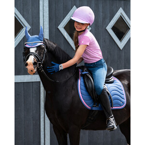QHP Helmet cover Rosalynn - Pink/Blue in Pink/Blue