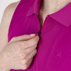 Aubrion React Sleeveless Tech Polo - Fuchsia in Fuchsia