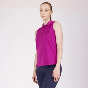 Aubrion React Sleeveless Tech Polo - Fuchsia in Fuchsia