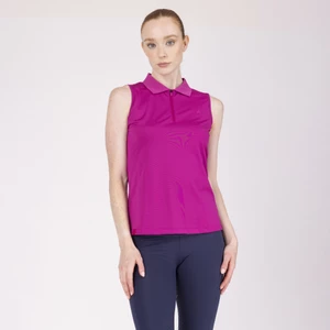 Aubrion React Sleeveless Tech Polo - Fuchsia in Fuchsia