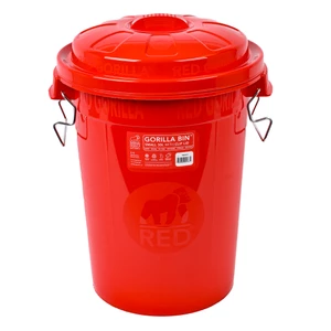 Red Gorilla 30L Bin with Lid - Red in Red