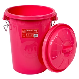 Red Gorilla 30L Bin with Lid - Pink in Pink
